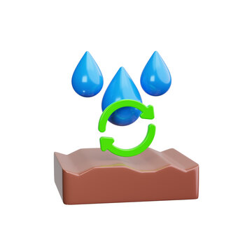 Water Ration 3d render icons