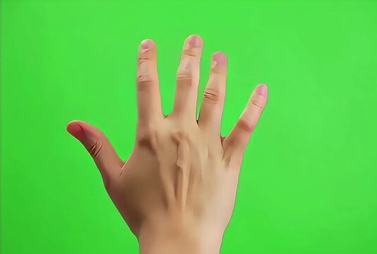 Human Hand Gestures and Finger Movements on Green Screen Background