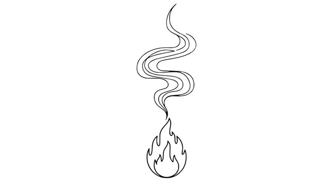 Flame burning with smoke rising.