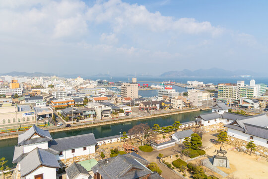 日本の風景　愛媛　日本100名城　今治城　天守からの眺望　