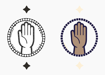 Fototapeta premium hands symbol with dotted circle inclusivity design element
