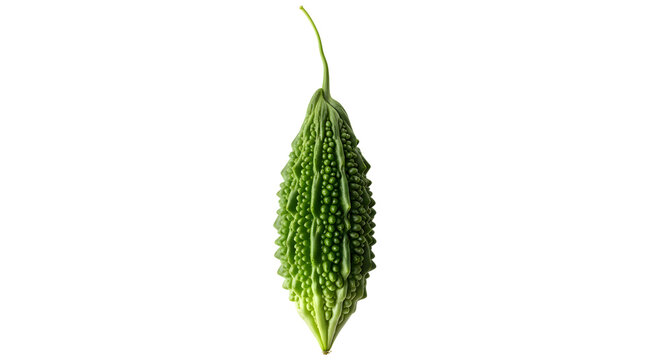 Bitter melon momordica charantia isolated on transparent background