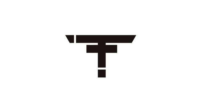 Minimalist geometric letter t monogram logo symbol