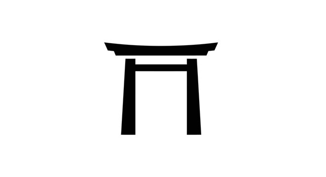 Simple japanese torii gate silhouette icon