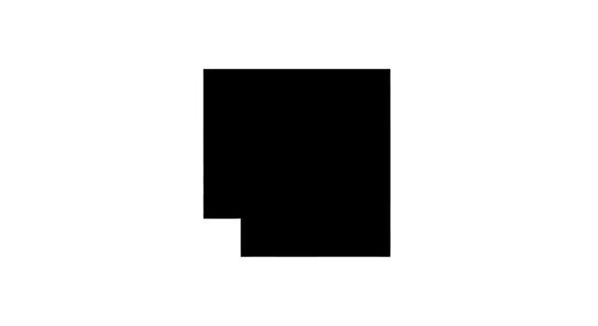 Minimalist square icon with corner notch