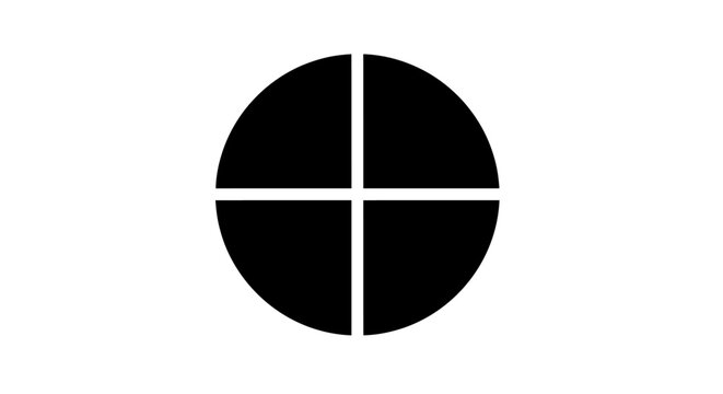 Simple circular icon divided into four equal quadrants