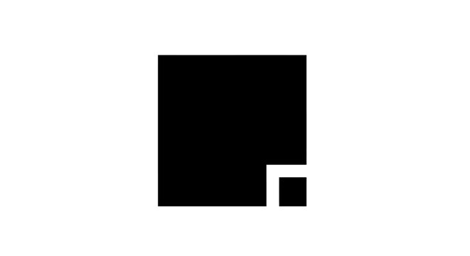 Abstract geometric square icon with missing corner segment