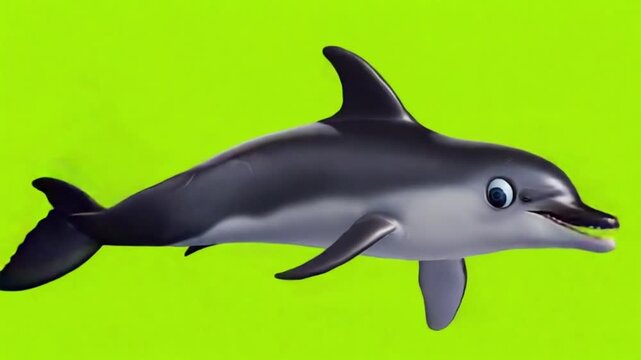 playful bottlenose dolphin leaping in vibrant green water with smooth motion blur