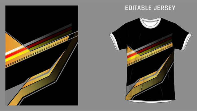 Sport jersey design with abstract geometric stripes template for custom athletic apparel and team uniform