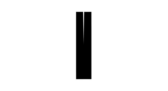 Minimalist black vertical bar with central top notch