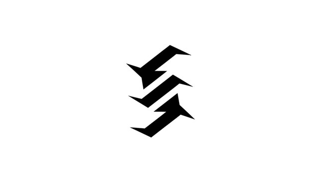 Dynamic abstract zigzag arrow icon for business growth