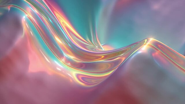 Holographic aurora iridescent rainbow abstract motion background