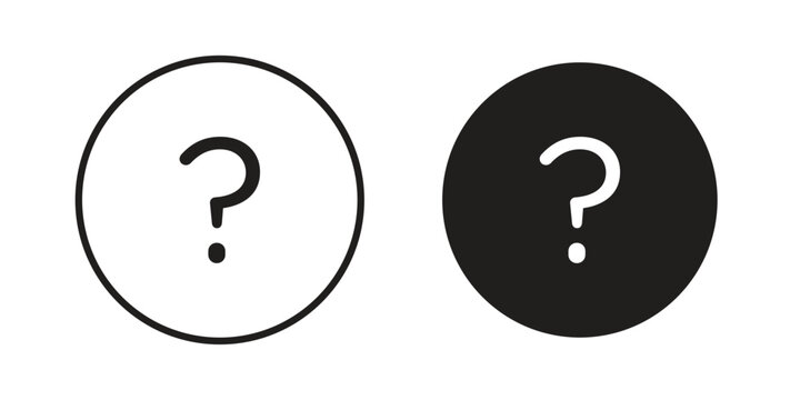Help icon symbol. Vector outline drawing. Editable stroke.