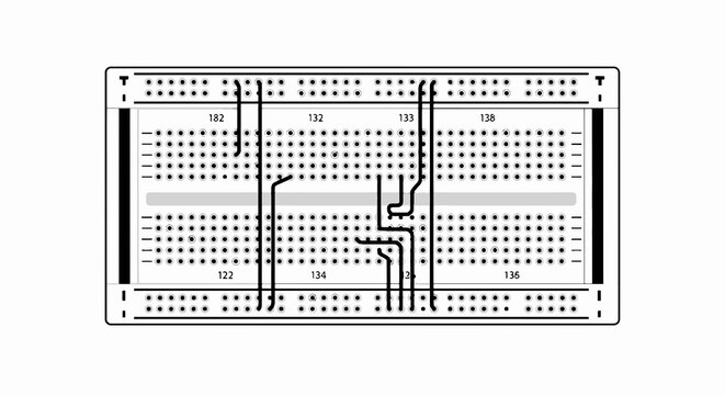 Breadboard electronic prototyping circuit board.