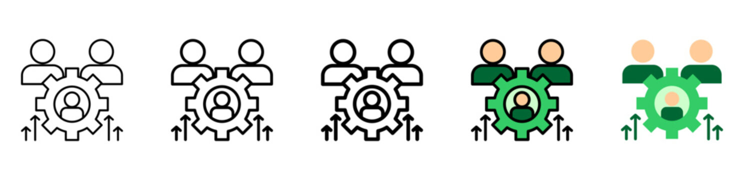 Leadership Icon With Differences and Colors