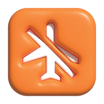 Vibrant 3d icon representing airplane mode deactivated, a glossy mobile device setting symbol and status indicator