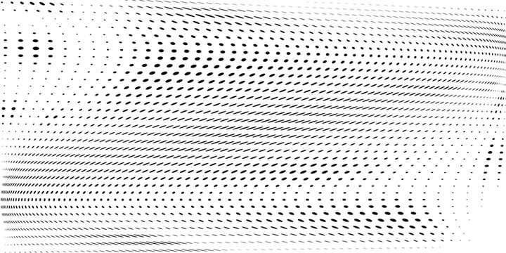 Abstract halftone wave dotted background. Futuristic twisted grunge pattern, dot, circles. Vector modern optical pop art texture for posters, business cards, cover, labels mock-up, stickers layout