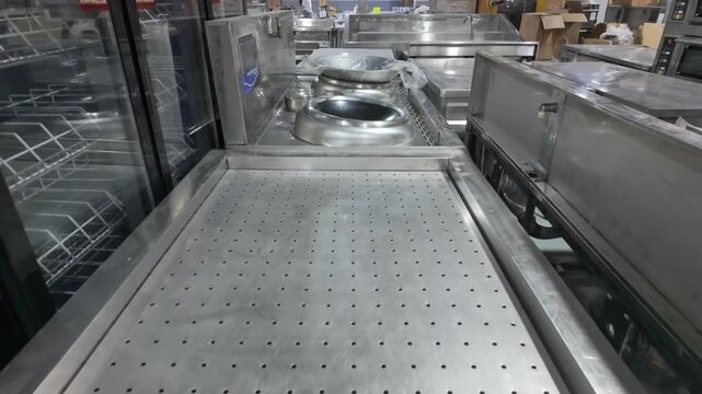 Commercial stainless steel kitchen equipment display