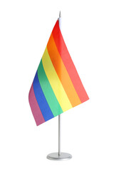 Obraz premium Rainbow flag on white background. LGBT concept