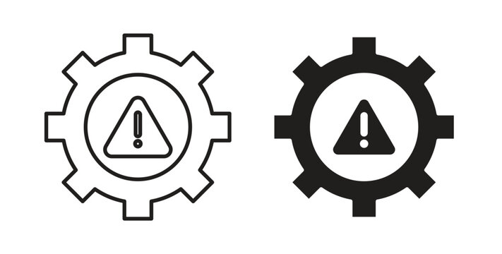 Technical warning icon vector design elements. icon in flat and line style.