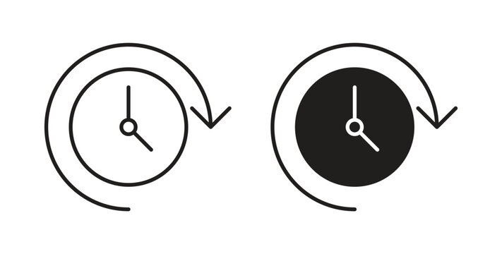 Time forward icon vector design elements. icon in flat and line style.