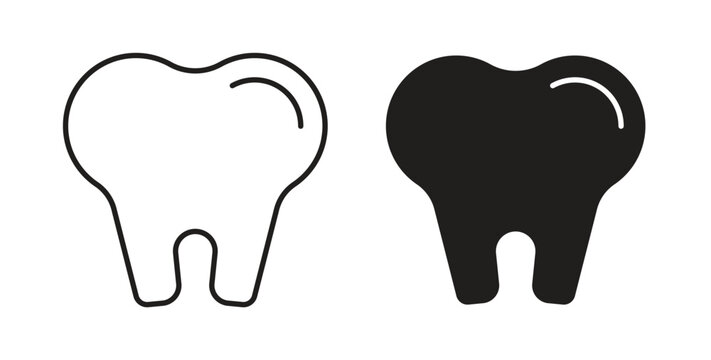 Tooth icon vector design elements. icon in flat and line style.