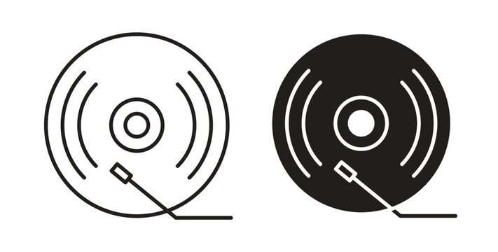 Vinyl icon vector design elements. icon in flat and line style.