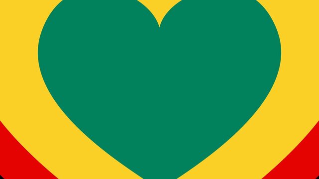 Pan-African colors concentric hearts expanding wipe transition with alpha channel.