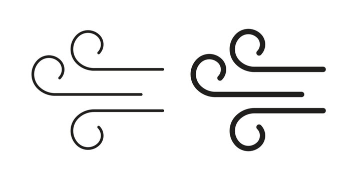 Wind icon vector design elements. icon in flat and line style.