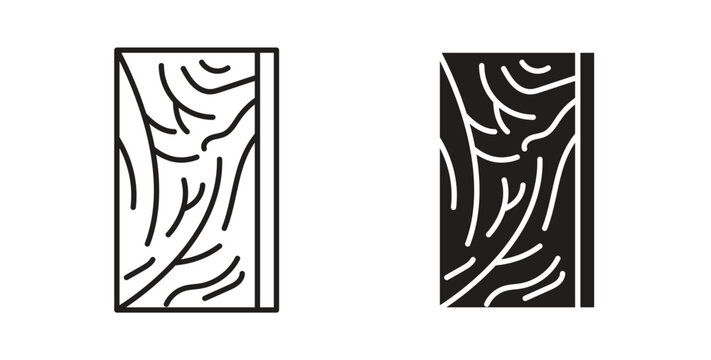 Wood board icon vector design elements. icon in flat and line style.