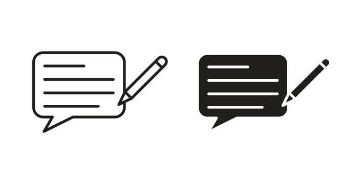 Writing feedback icon vector design elements. icon in flat and line style.