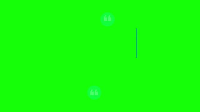 Inspirational quote animation 'the true way to create your own success is to get moving' displayed on a vibrant green screen background with animated quotation marks perfect