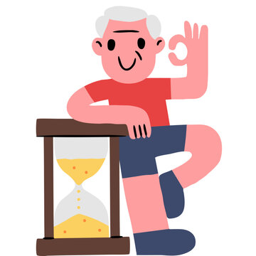 An hourglass symbolizing time management, longevity, and life expectancy.