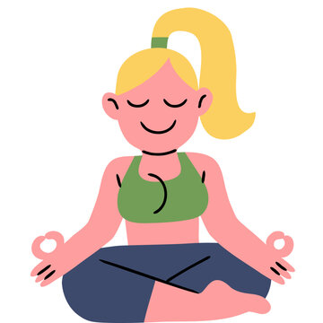 Calm person sitting in a lotus position practicing meditation for stress relief.