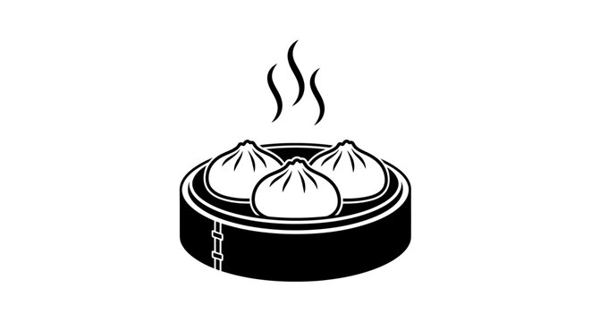 Steaming dumplings in a traditional bamboo dim sum basket.