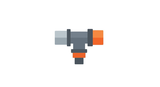Industrial gray and orange plastic pipe connector fitting.