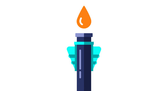 Illustrated torch with vibrant blue and turquoise flame design.