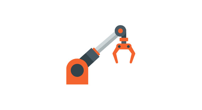 Industrial robotic arm with functional mechanical claw gripper.