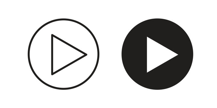 Play button icon for ui app design and web designs