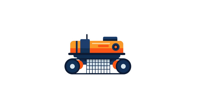 Illustration of Heavy Duty Industrial Tracked Vehicle Front.