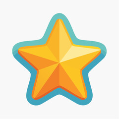 Obraz premium Stylized Golden Star Icon