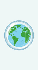 Obraz premium Earth Globe Illustration Showing Continents and Oceans.