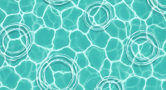 Abstract blue swimming pool water background with clear ripples and clean liquid texture.