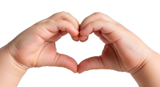 Hands forming a heart shape signify affection and love as a universal symbol of care and compassion in this studio photography piece.