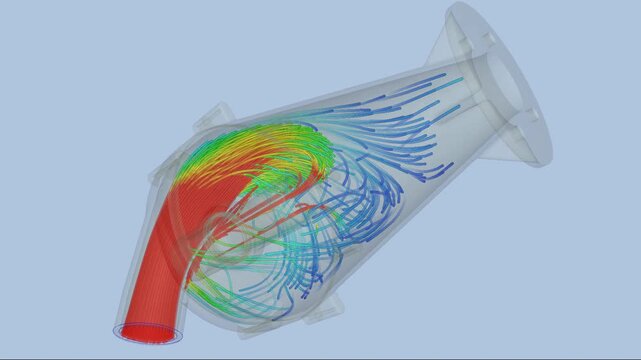 Cyclone airflow simulation - CFD simulation Computational fluid dynamics