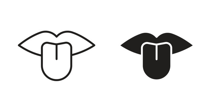 Tongue icon for ui app design and web designs