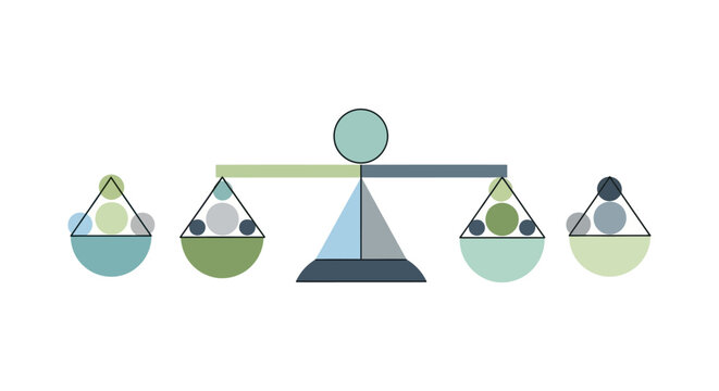 Balance Scale with Small and Large Containers.