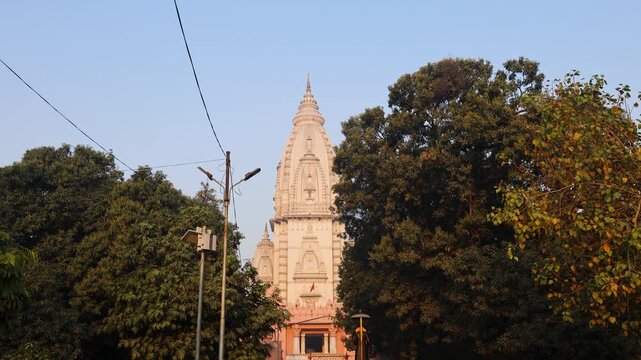 traditional religious birla temple varanasi building with impressive tower and sacred atmosphere