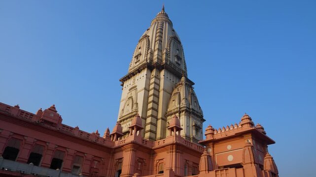 architectural beauty of indian birla temple varanasi captured in bright natural daylight