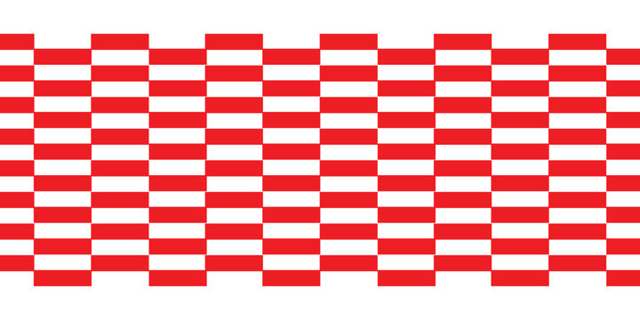 Vektor. Tekstur pola kain kotak-kotak vektor merah kasar yang mulus. Garis-garis yang dimodifikasi terdiri dari garis horizontal dan vertikal yang bersilangan membentuk kotak.ilustrasi modern,Eps.10